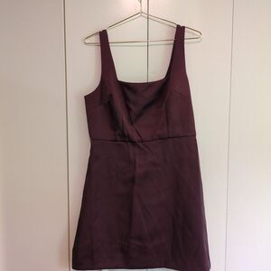 NEW A New Day Womens 10 Burgundy Mini Dress Formal Square Neck